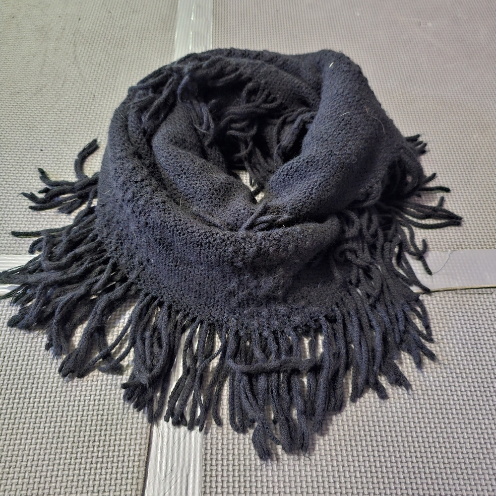 Black Fringe Scarf